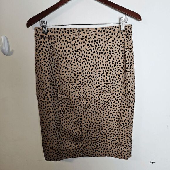 J.Crew Leopard Dot Print Pencil Skirt AR441 NWT Women's Black/Tan Size 4 - Picture 4 of 4